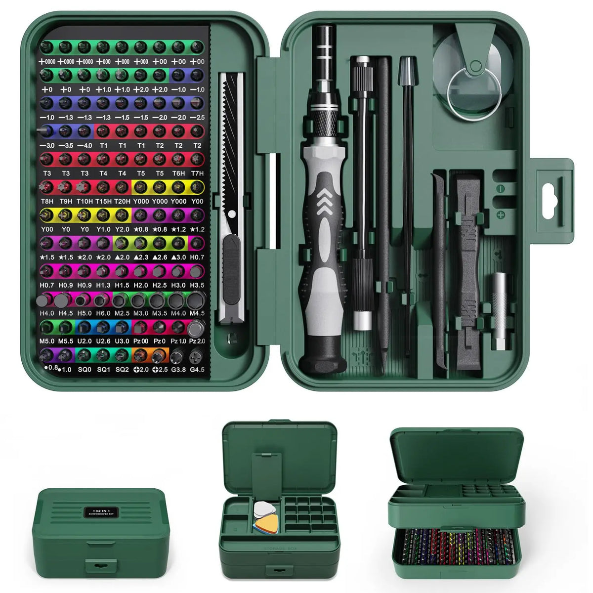 Kit de destornilladores de precisión 132 en 1 Verde